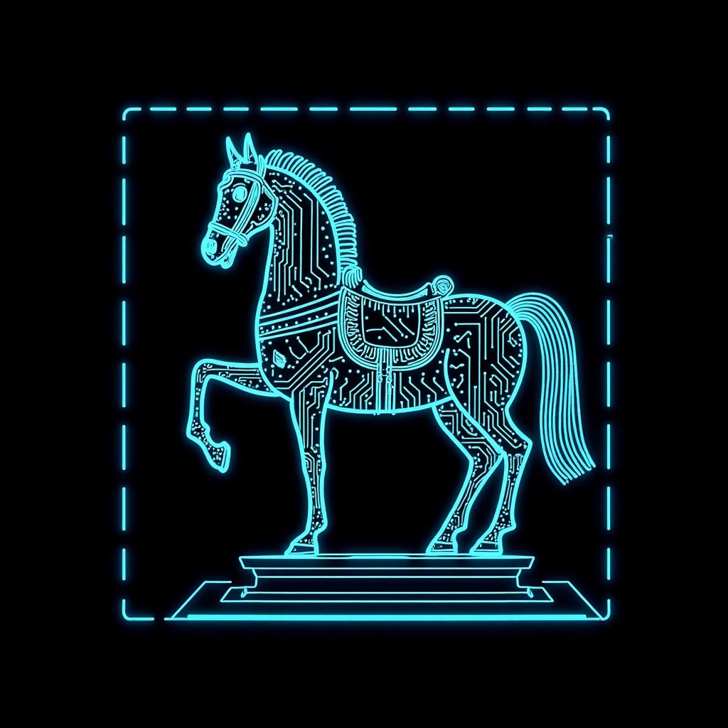 Biểu tượng Trojan Horse trên màn hình